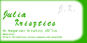 julia krisztics business card